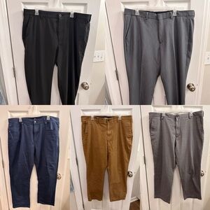 Men's 40x30 Classic Fit Pants - Black, Gray, Blue, Brown